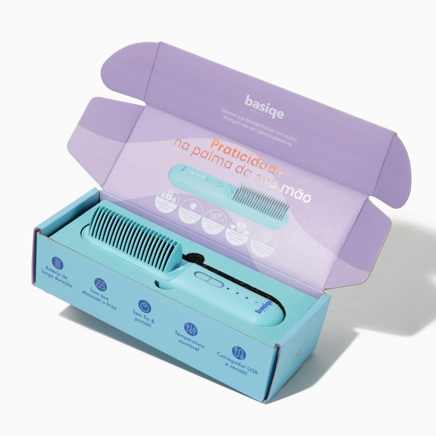 Basiqe Pocket | Escova Alisadora Portátil